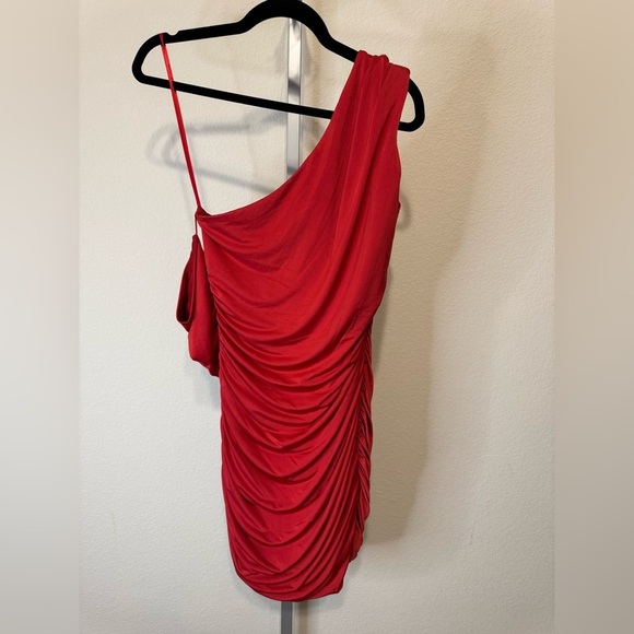 Aqua Womens One Shoulder Mini Cocktail and Party Dress - Picture 2 of 5